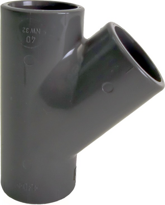 T-kus 45° PVC-U metrické