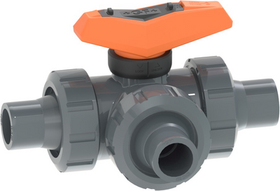 3-cestný kulový kohout typ 543 Pro PVC-U