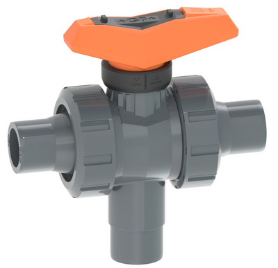 3-cestný kulový kohout typ 543 Pro PVC-U