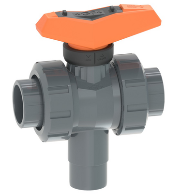 3-cestný kulový kohout typ 543 Pro PVC-U