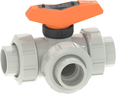 3-cestný kulový ventil typ 543 Pro PVC-C