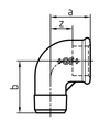 Koleno 90°, rovnoramenné, ISO/EN A4