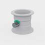 Damper valve control knob flange gridless