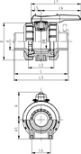 PVDF Standard kulový ventil typ 546 Pro