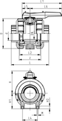 PVDF Standard kulový ventil typ 546 Pro