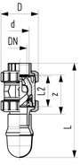 Patní ventil typ 561 PVC-U